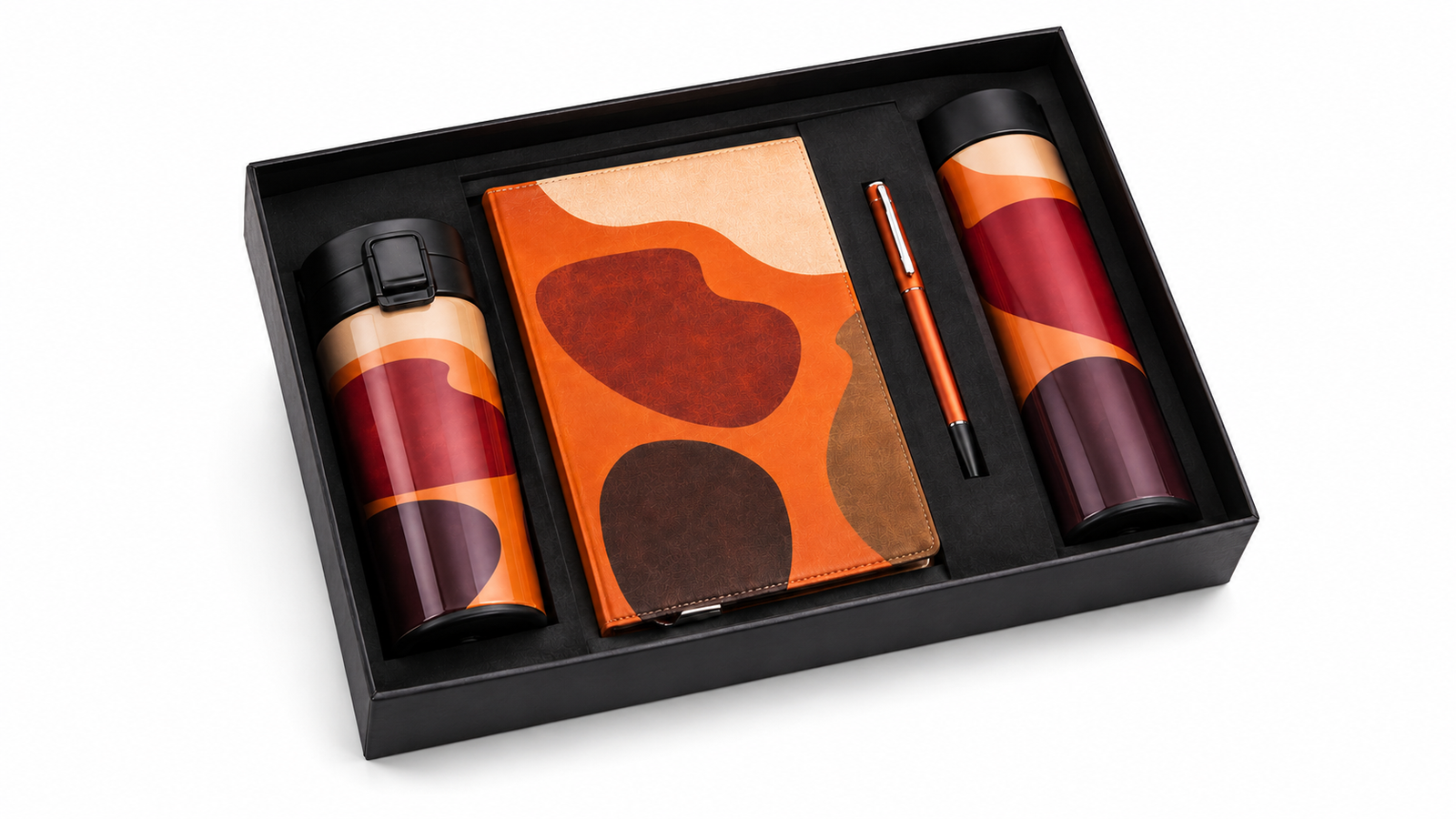 Tan Abstract Diary Gift Set