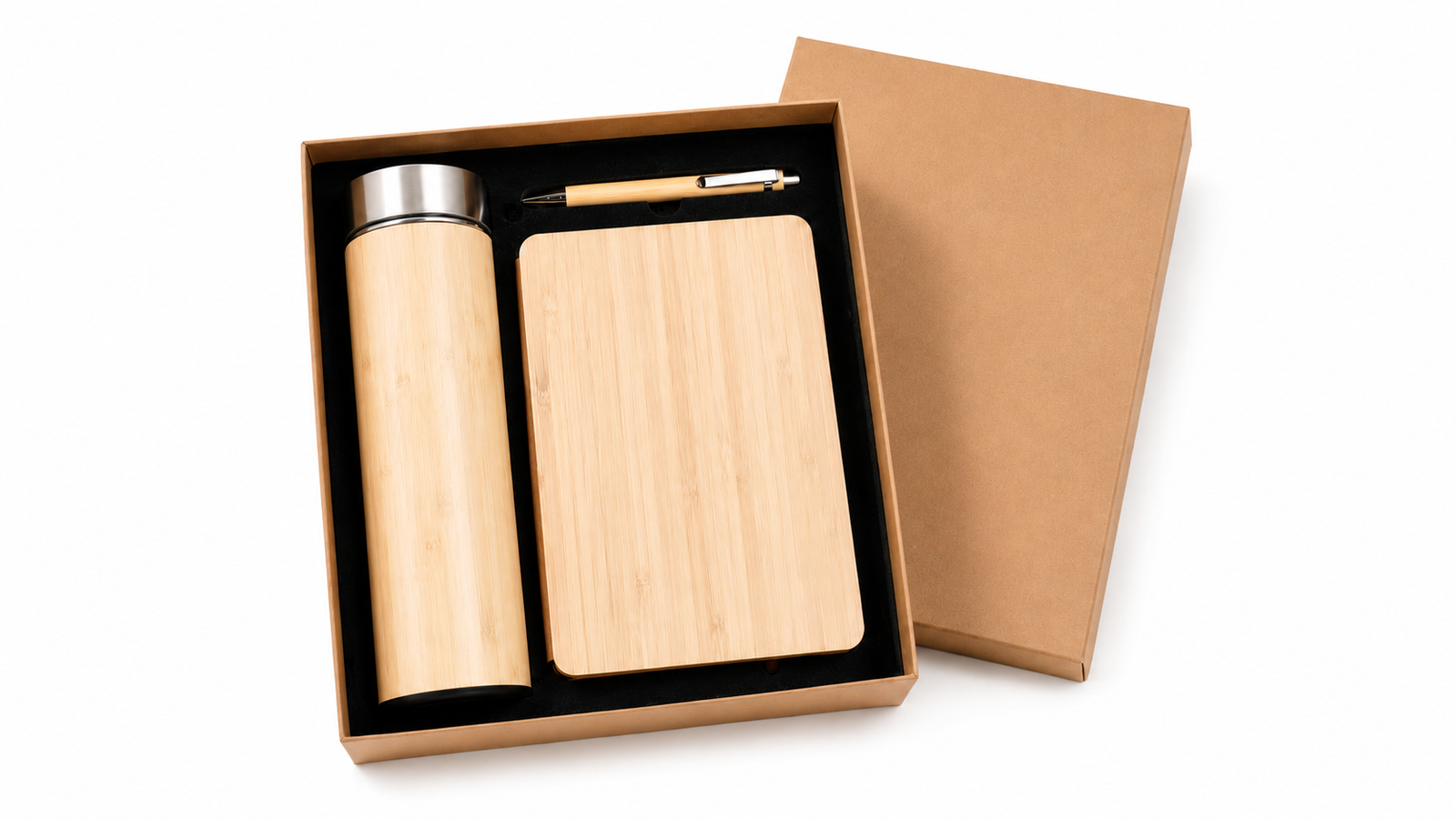 EcoWood Flask & Notebook Gift Set