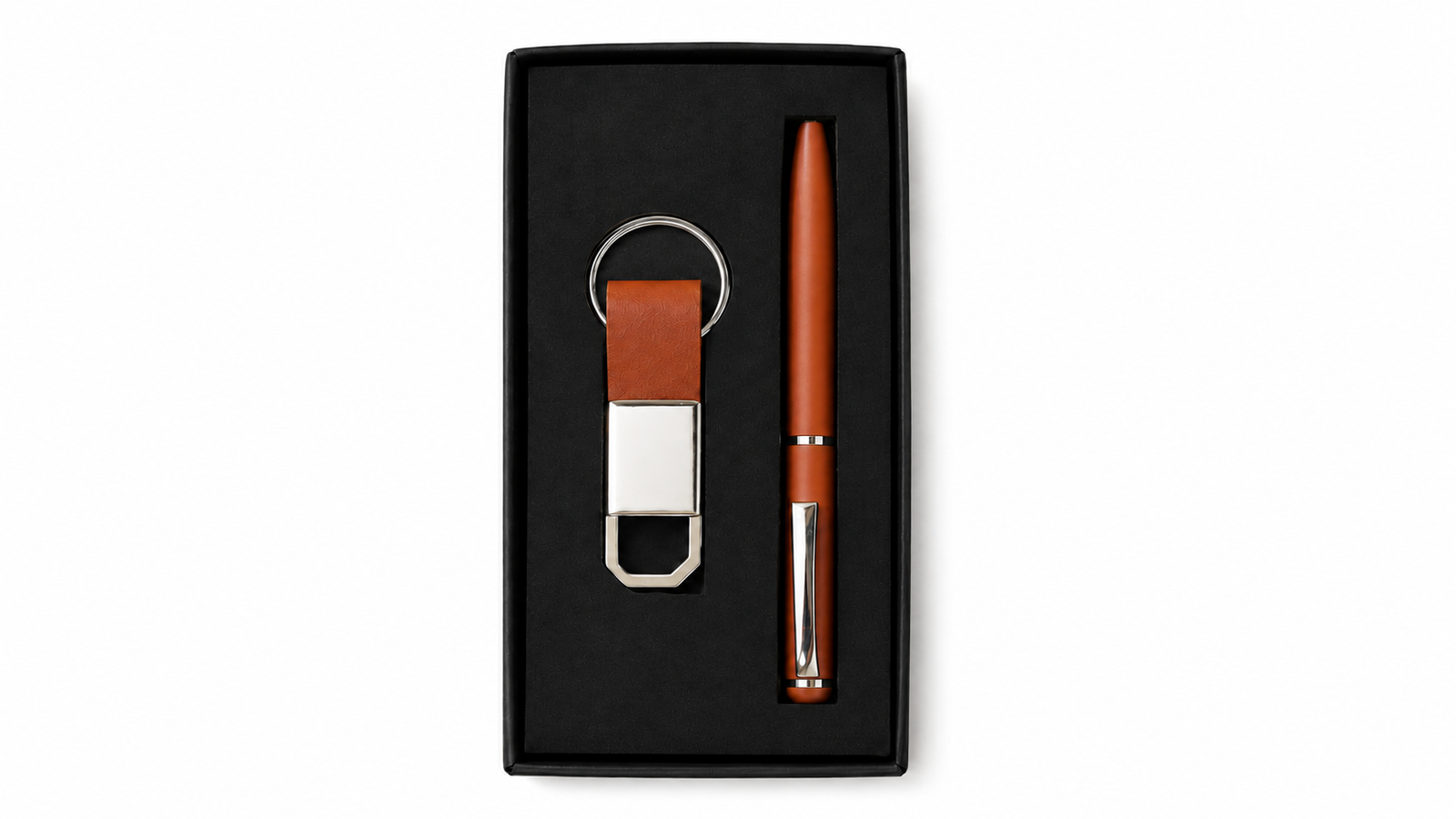 Brown Executive Pen & Keychain Gift Set