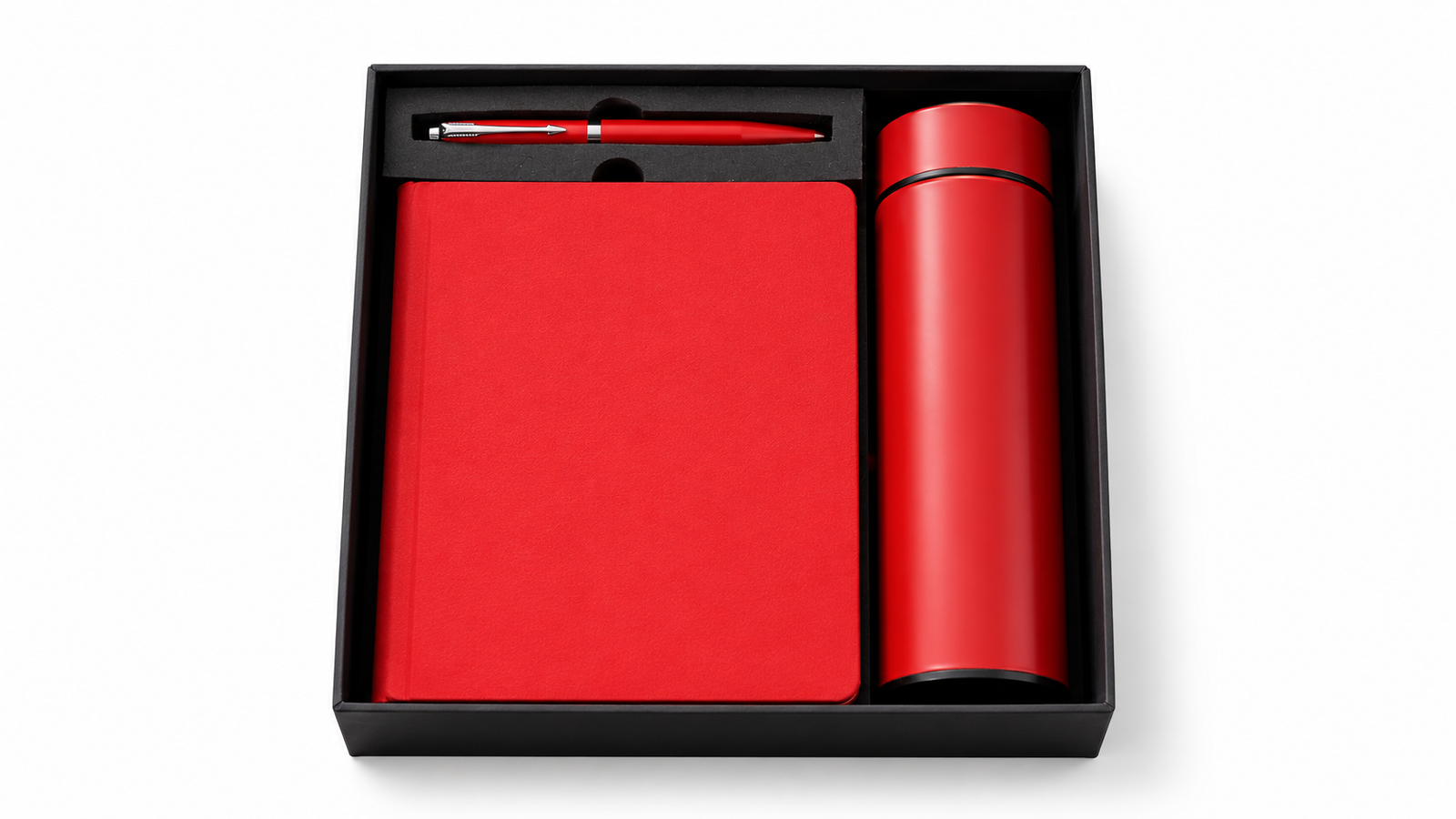 Red Executive Flask & Diary Gift Set