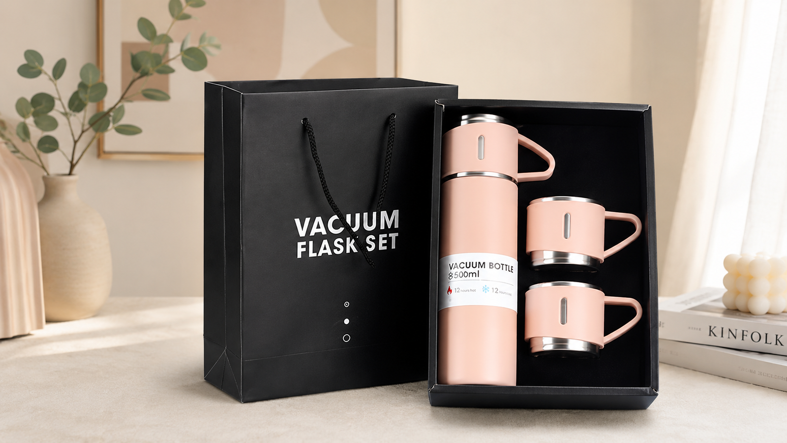 Premium Vacuum Flask Gift Set