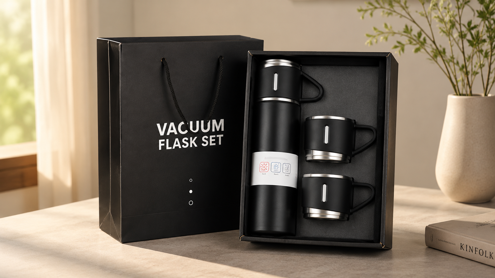 Premium Vacuum Flask Gift Set