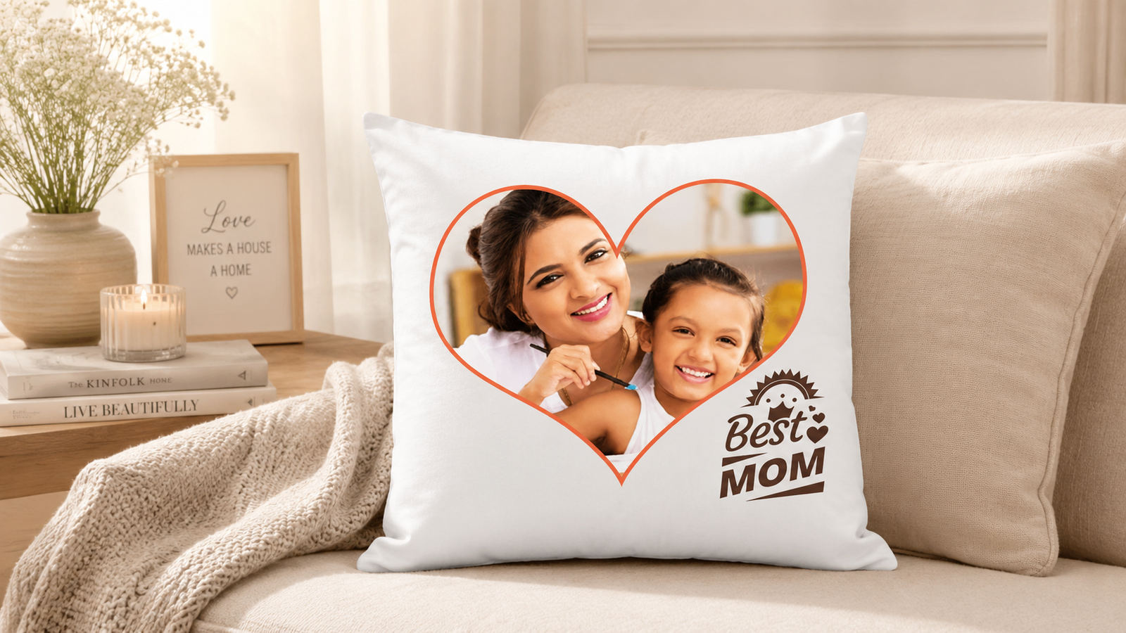 Personalized Best Mom Photo Cushion